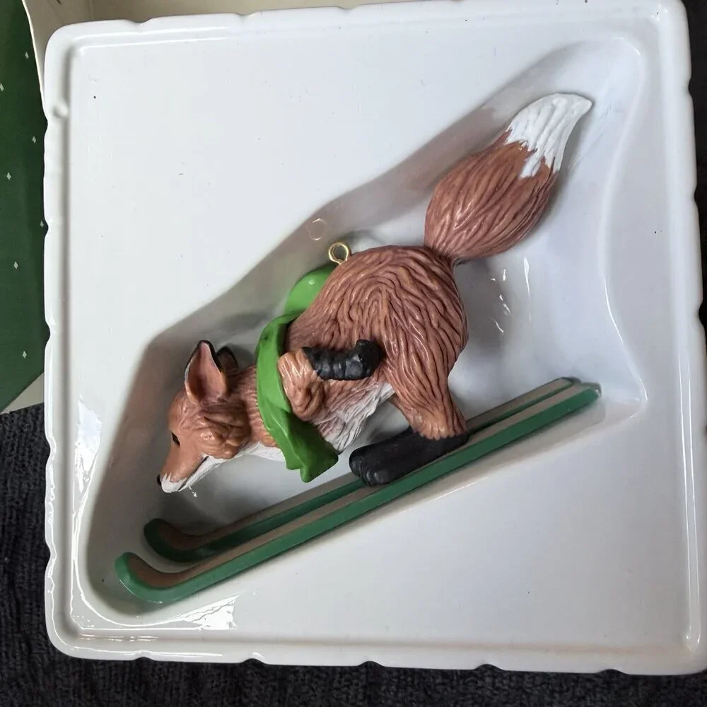 Hallmark 1983 Skiing Fox New In Box Vintage Hallmark Keepsake Ornament